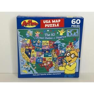 NEW Factory Sealed PBS show ARTHUR USA Map 60 piece Puzzle
